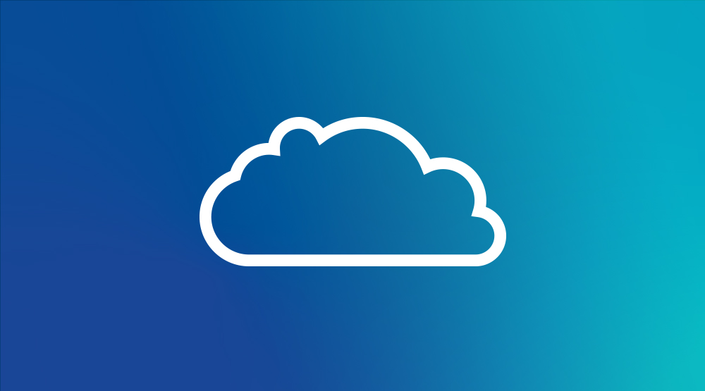 Blue to teal gradient with blue sky elearn cloud logo 
