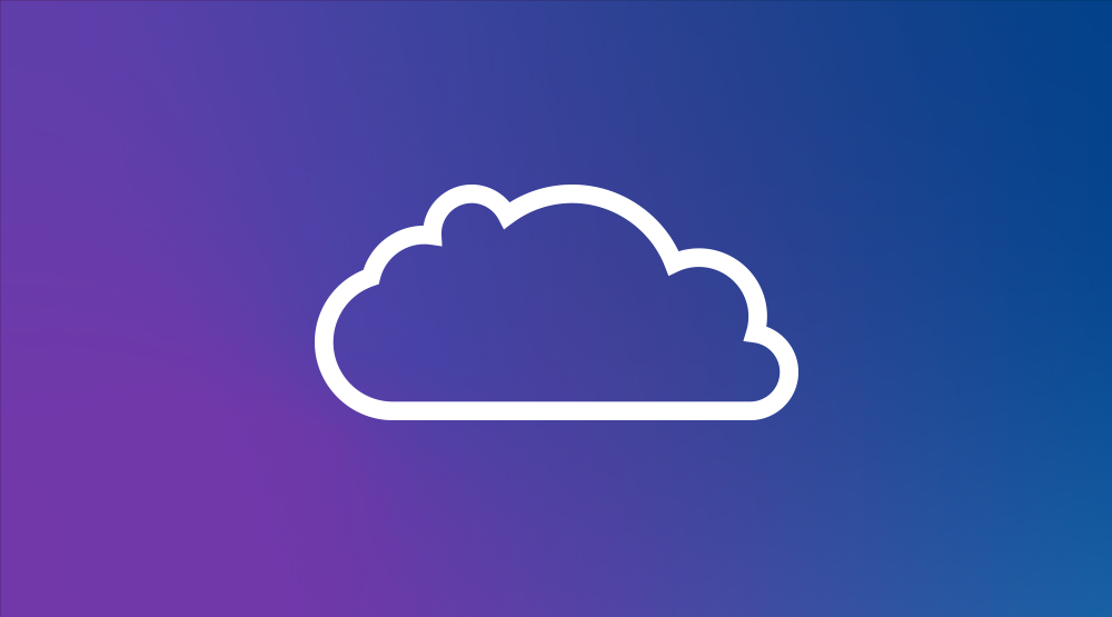 Purple to blue gradient with blue sky elearn cloud logo