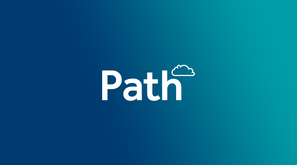 Path logo on blue and teal gradient background