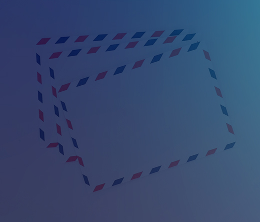 Three envelopes with striped borders