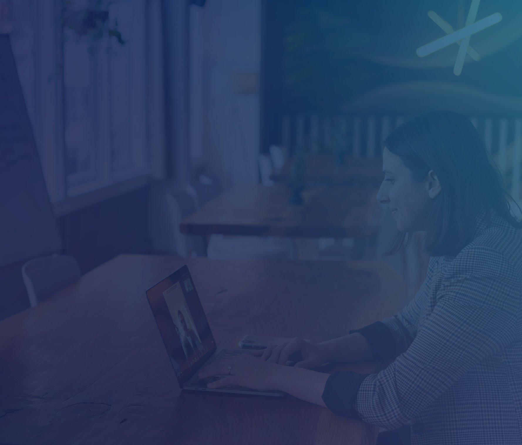 Woman working on a laptop computer