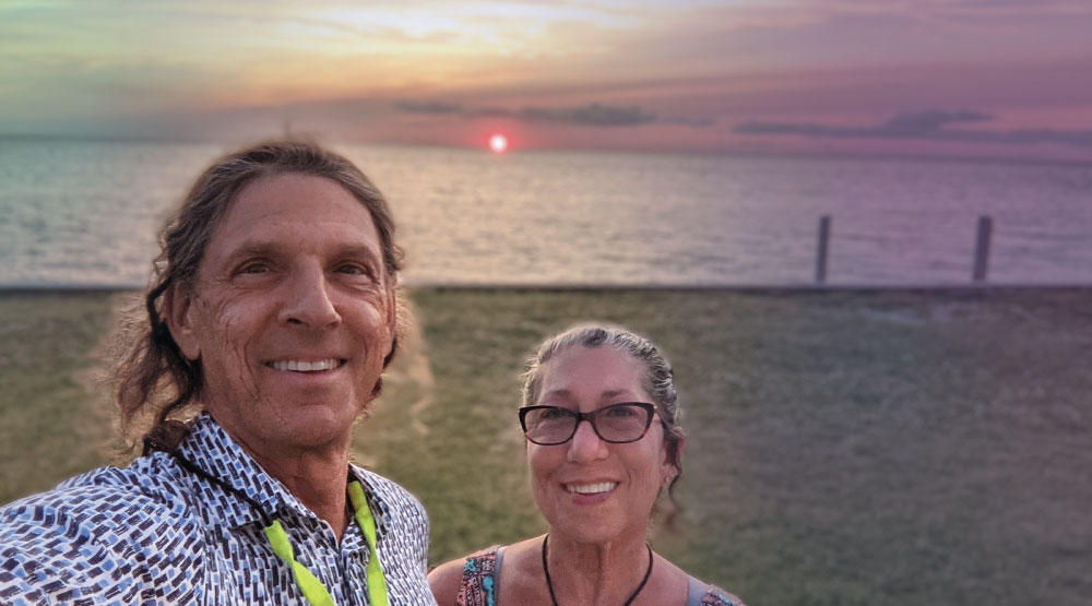 Lance Simon and his wife at the beach